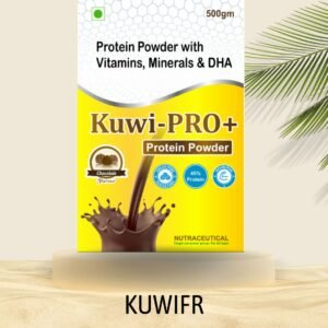 Kuwi-PRO+ Protein Powder with Vitamins, Minerals & DHA – 45% Protein, Sugar-Free, Chocolate Flavour (500 gm)